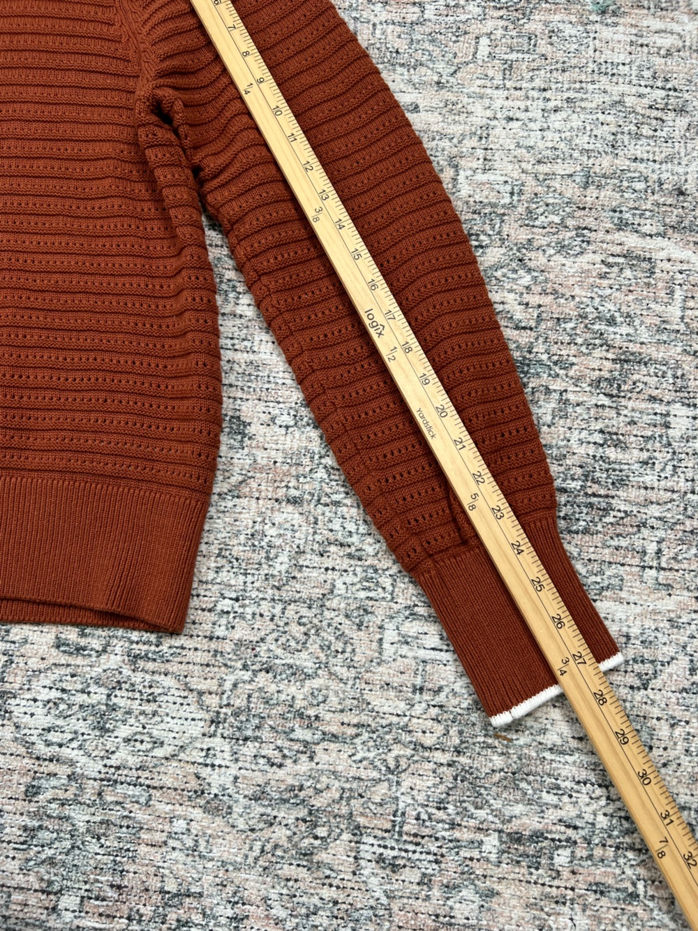 Varley Women's Morwenna 1/2 Zip Knit Sweater Womens Large Rust Cotton - Picture 14 of 15